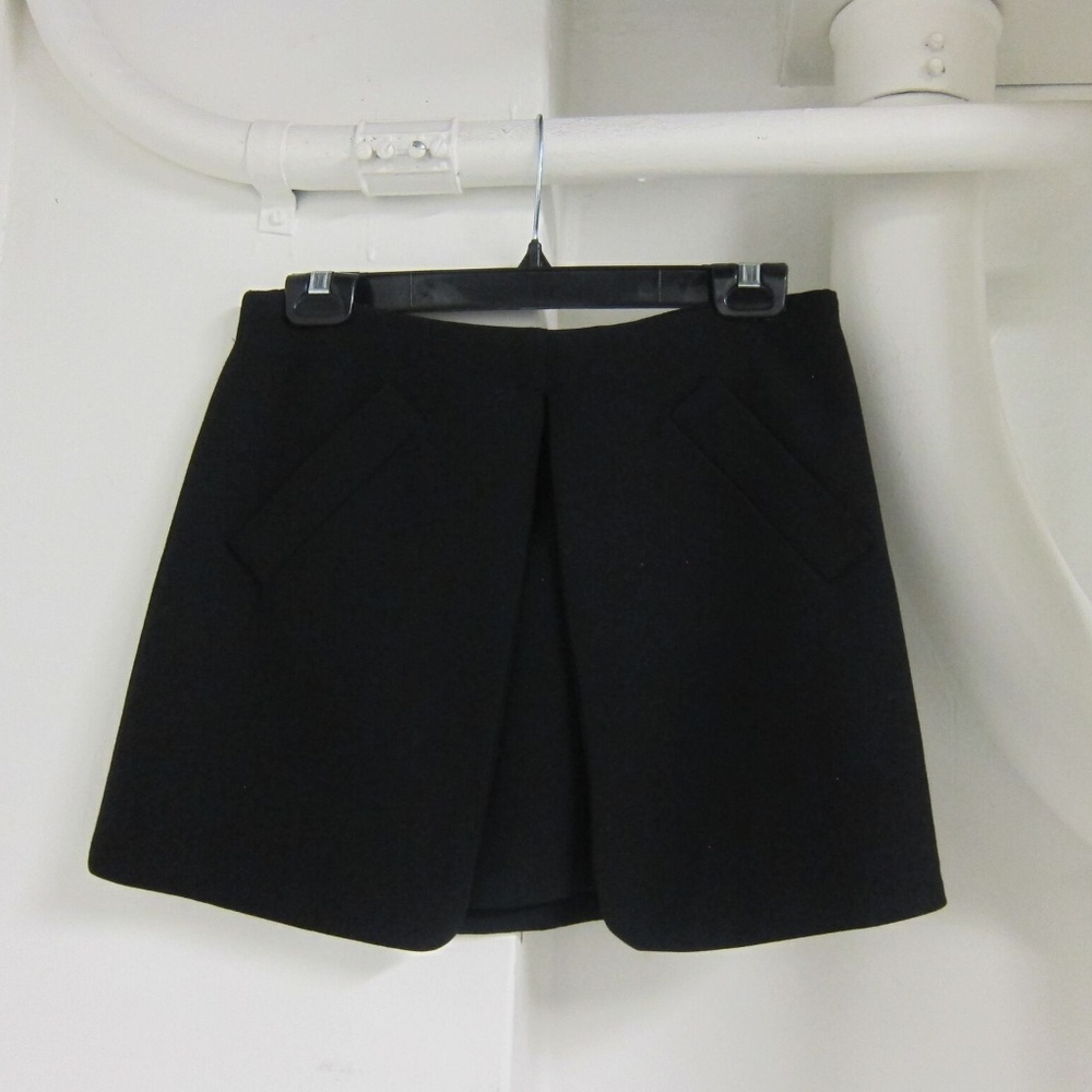 Zara Basic Black Split Skirt With Lining